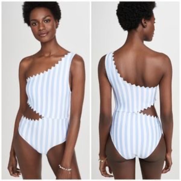 Onia Betty Shark Bite Stripe One Piece Bathing Suit XS - Picture 2 of 8